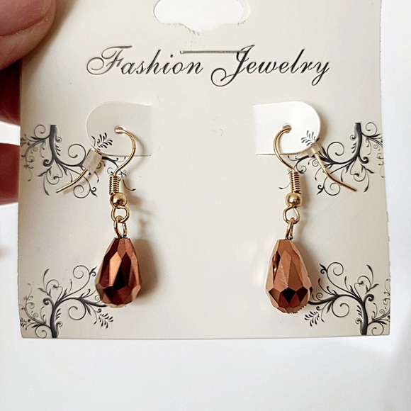 Multi Strand Fashion Gold Bronze Necklace + Earrings Set - Picture 4 of 5